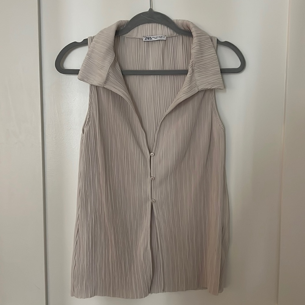 Zara Ribbed Collared Shirt